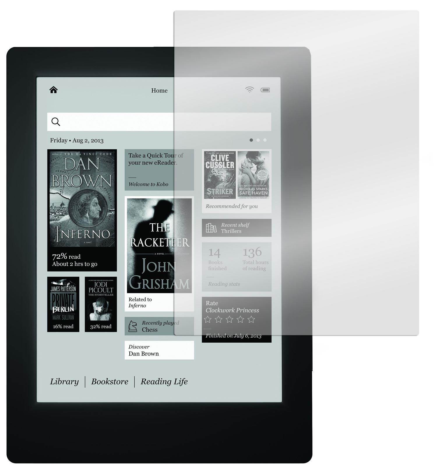 Hellfire Trading Kobo Aura HD eReader 6.8" Screen Protector Cover Foil Guard