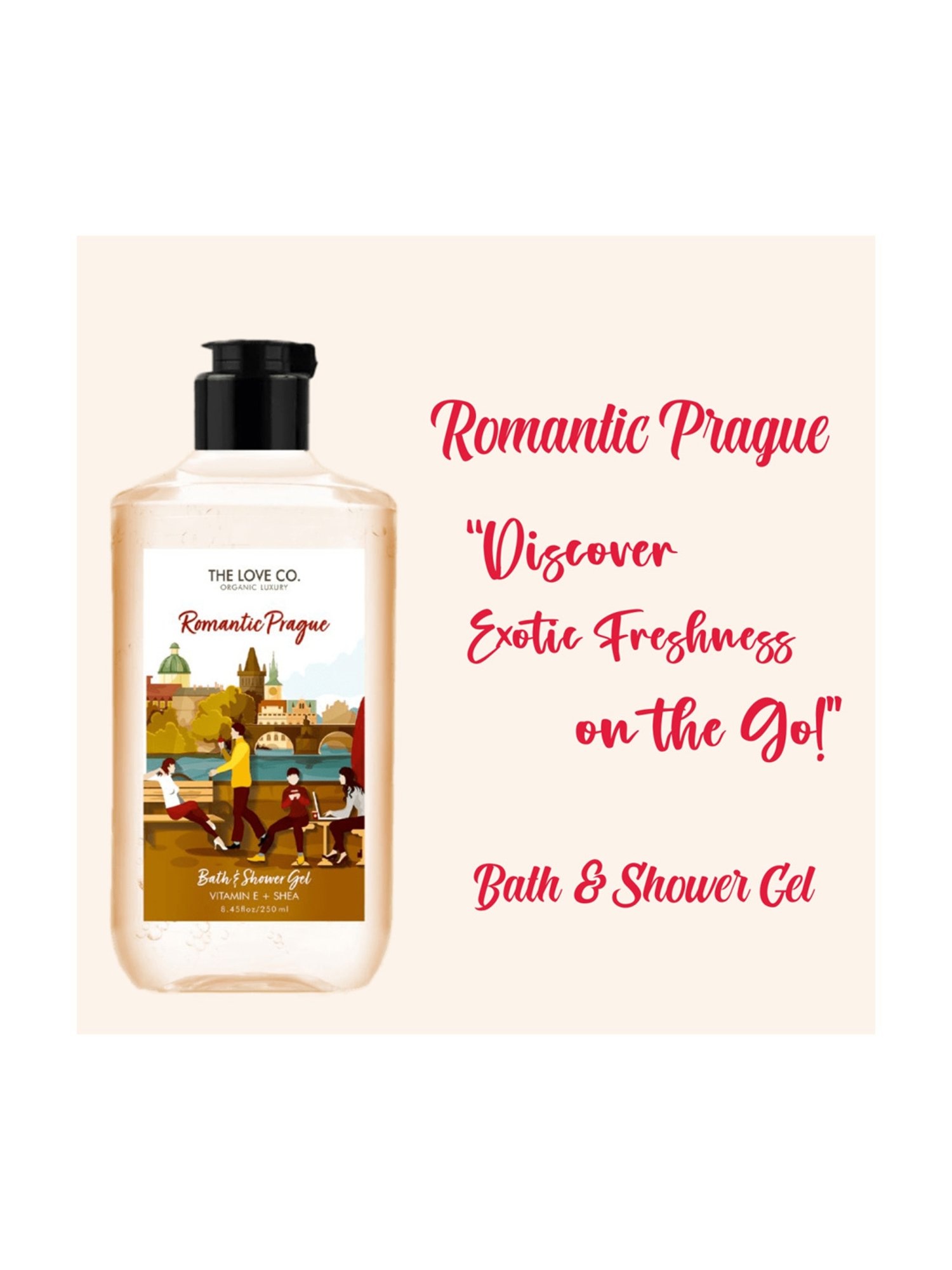 The Love Co. Romantic Prague Bath & Shower Gel - 250 ml