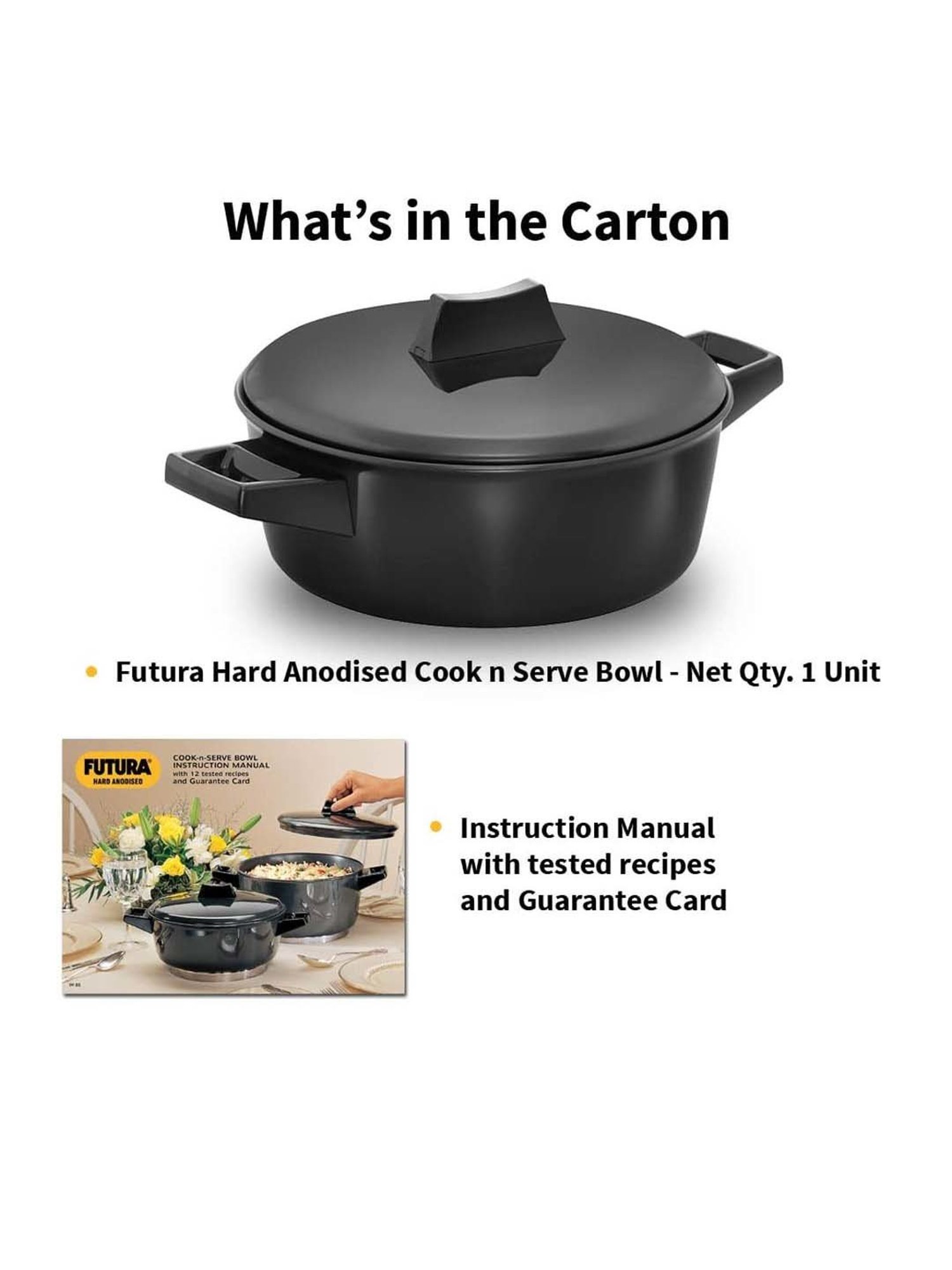 Hawkins Black Aluminium Futura Hard Anodised Saucepan And Lid (Iacb20) (2 L)