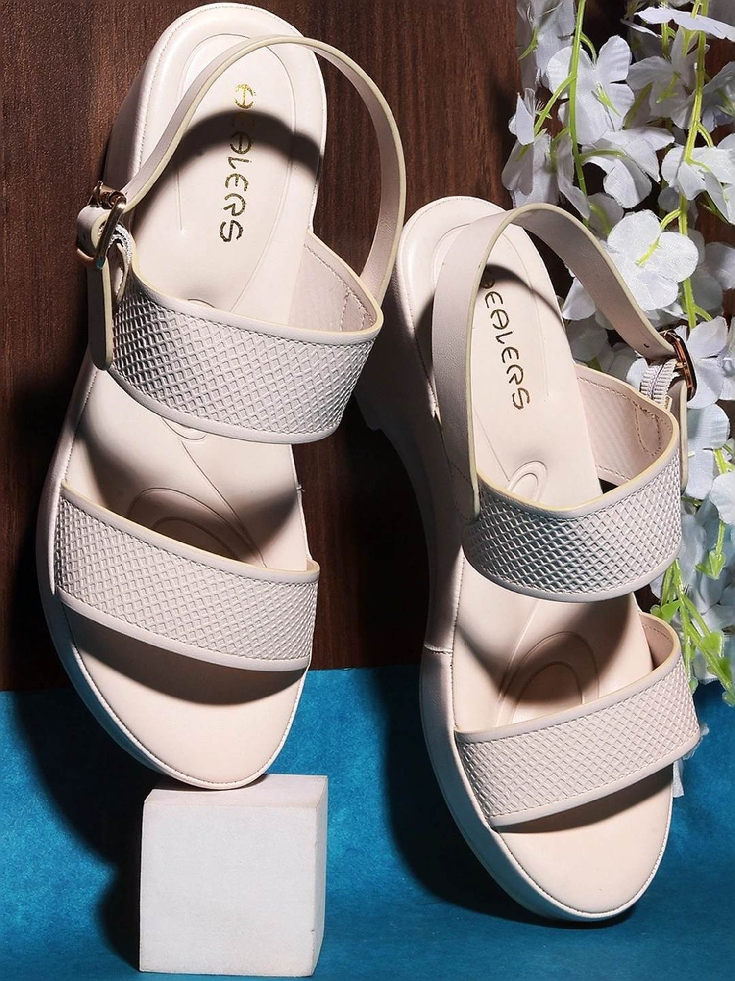 Healers by Liberty Women's Beige Back Strap Wedges