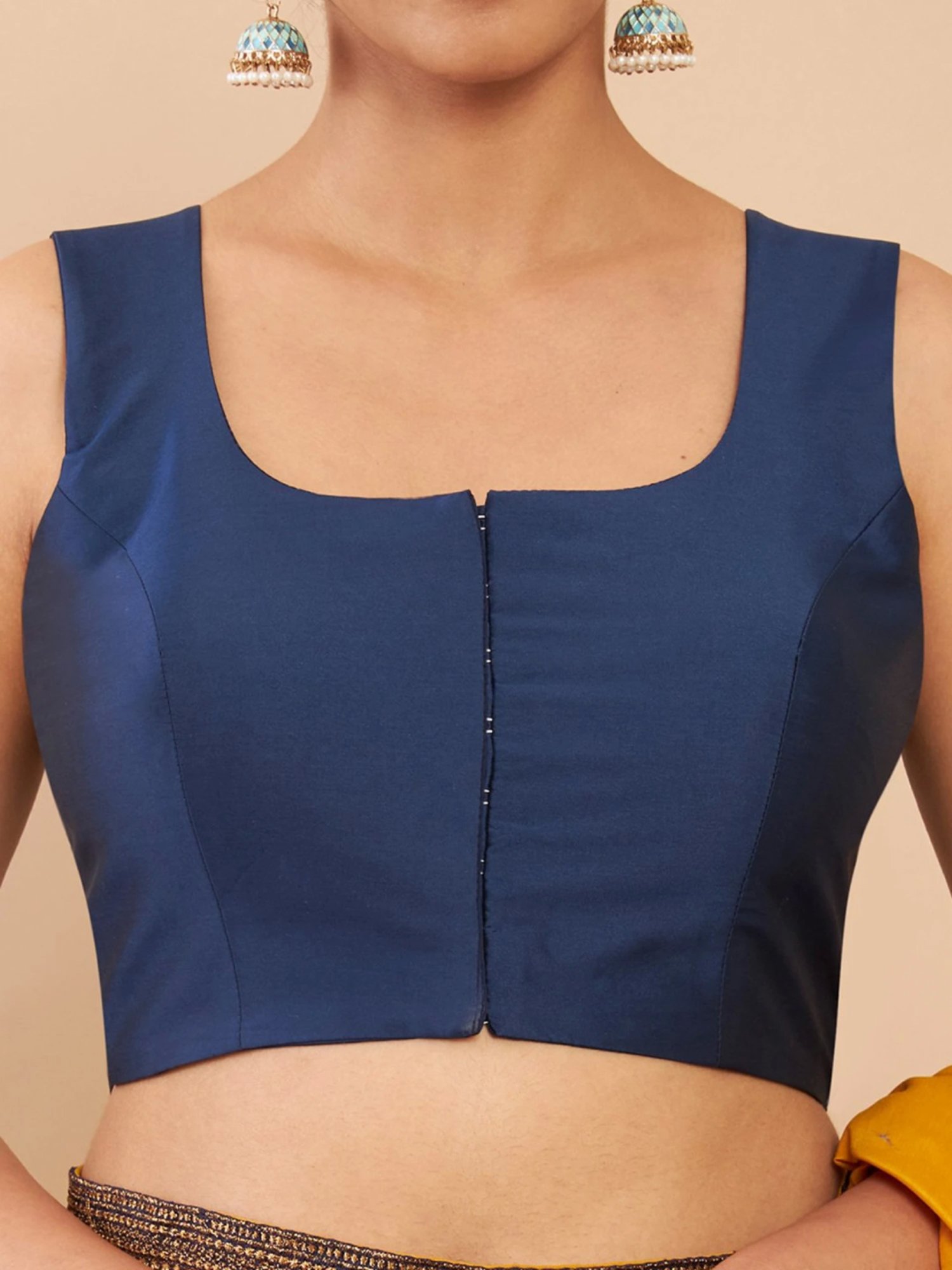 Soch Navy Plain Readymade Blouse