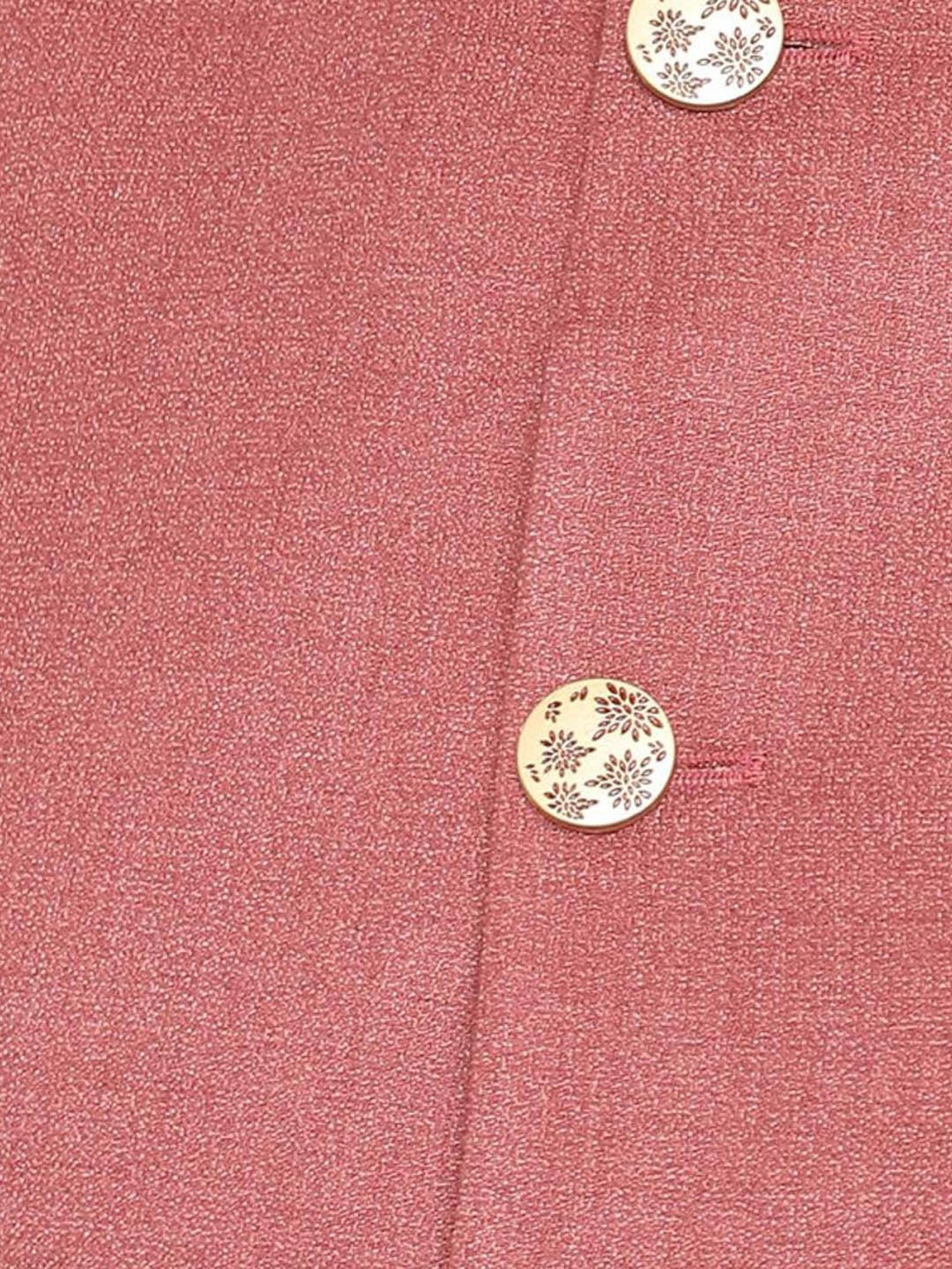 Turtle Pink Cotton Slim Fit Nehru Jacket