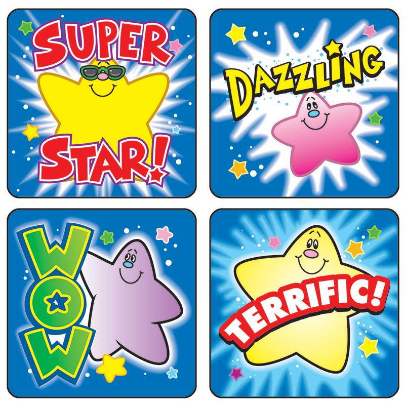 CARSON DELLOSA CD-0639 STICKERS STARS 120 PACK ACID AND LIGNIN FREE