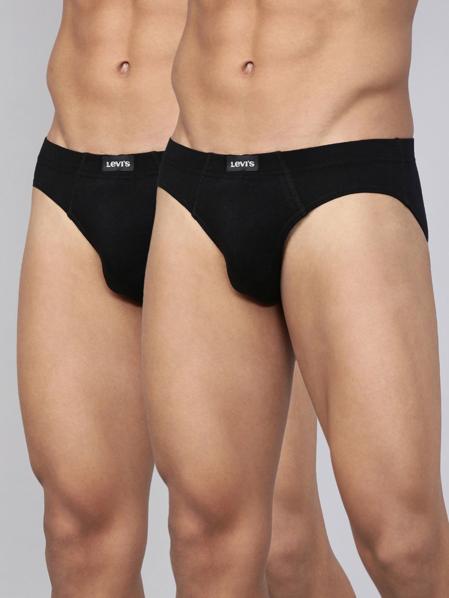 Levi's Black Cotton Regular Fit Briefs - Pack Of 2