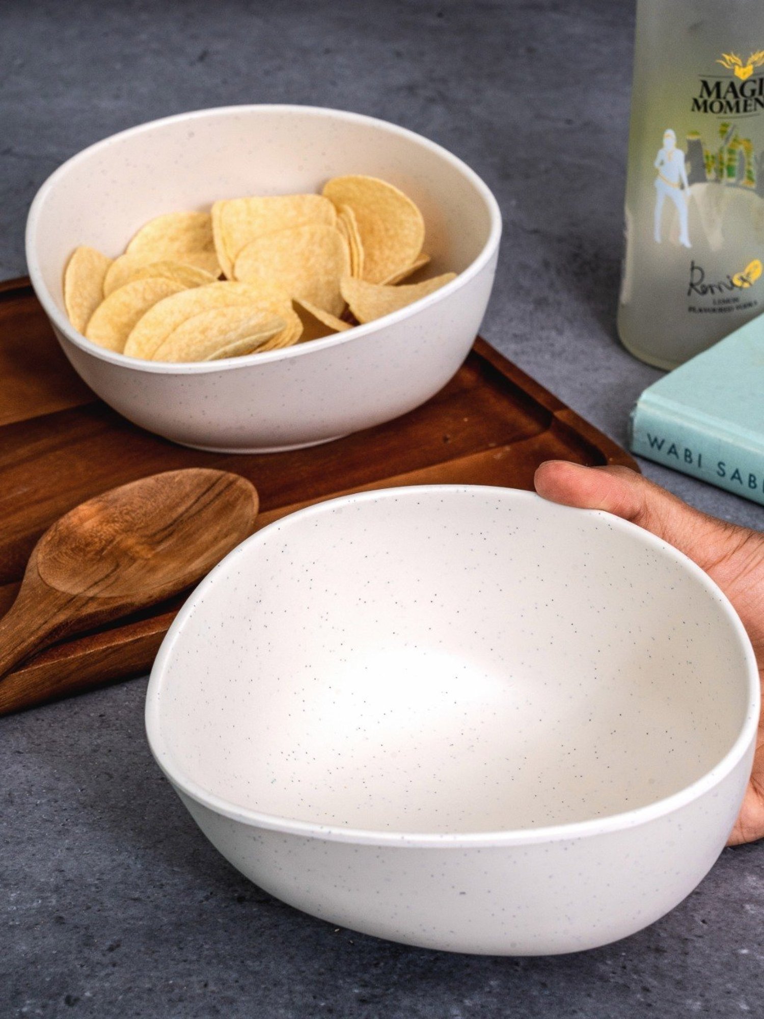 Stehlen White Melamine Retro Bowl - Set of 2