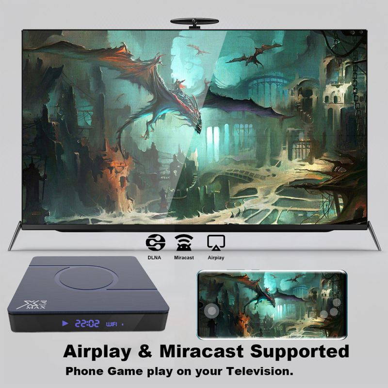 Android 9.0 TV Box, Smart Android TV BOX 4GB 64GB Media Player Support Dual-band 2.4G/5G WIFI/8K/3D/HDR Set-top Box Media Player