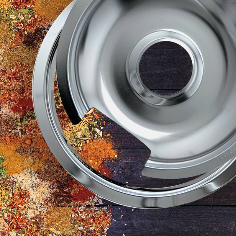 Chrome Drip Pans and Trim Rings for GE Hotpoint Electric Stoves with Hinged Elements 8-pc.