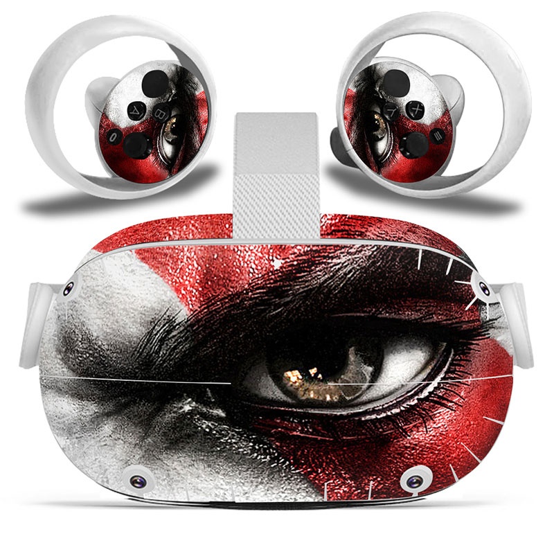 Amify Vinyl Skin Sticker for Oculus Quest 2 VR Headset Controller PVC Decals Cute Cartoon Wrap Cover for Oculus Quest 2 Accessories