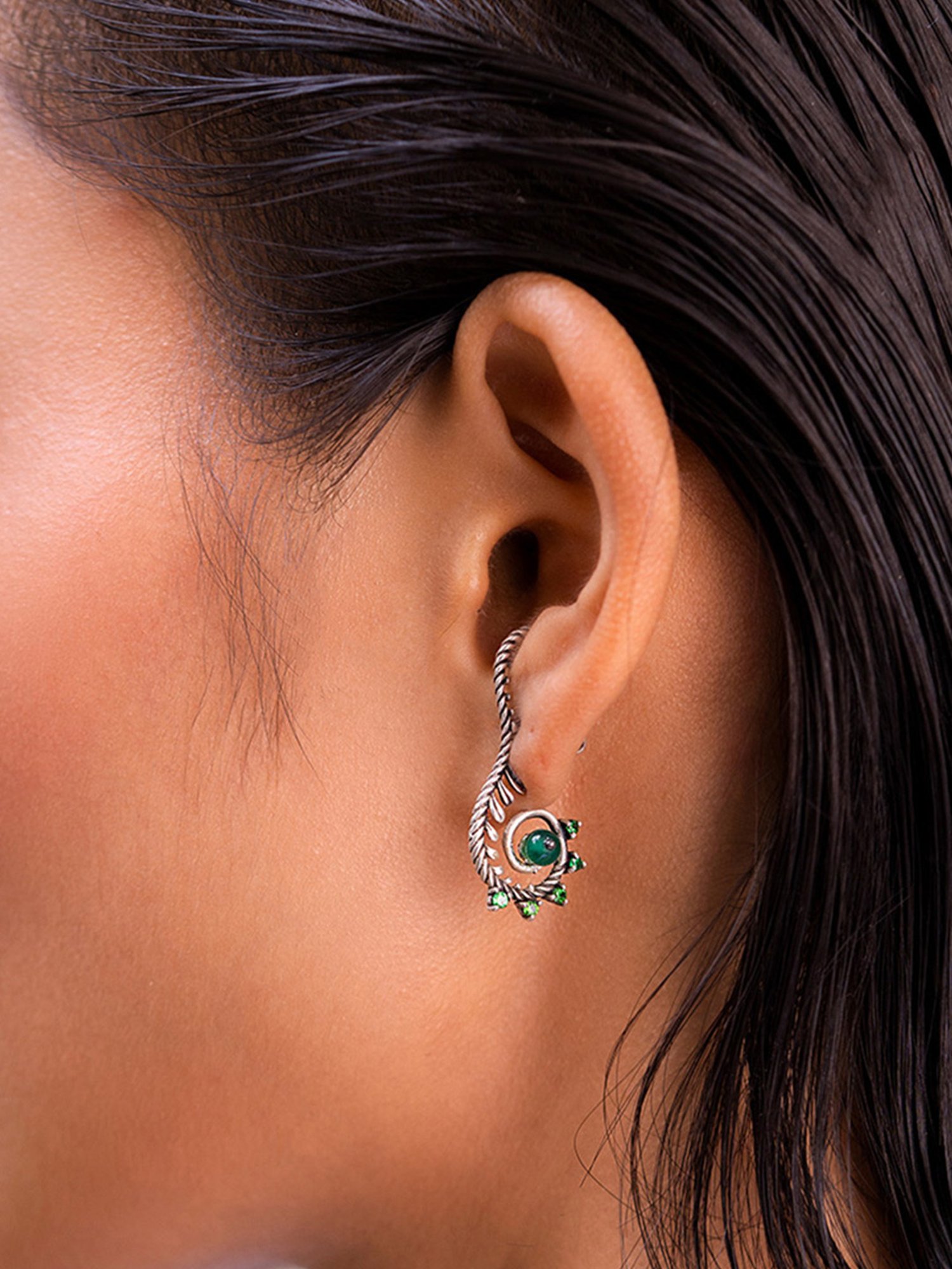 Shaya 92.5 Sterling Silver Unwrap Oxidized Drop for Women