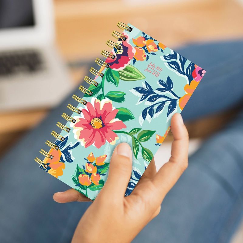 2021-22 Academic Planner 3.5" x 6" Falling Florals Small Daily/Weekly/Monthly - The Time Factory