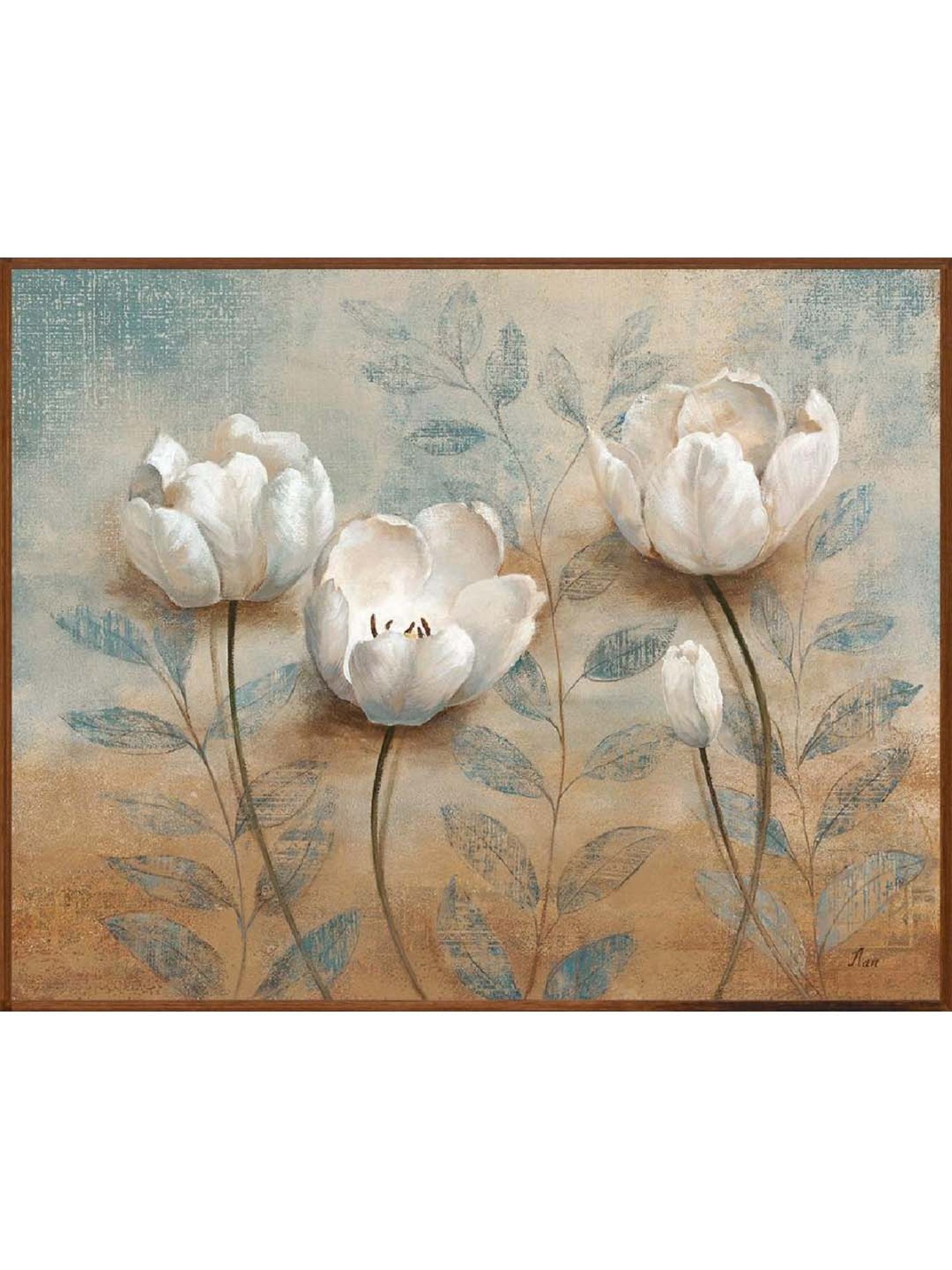 ARTE'VENUE Summers Embrace Brown & Blue Canvas Wall Arts - Set of 2 (15 X 12 inch Each)