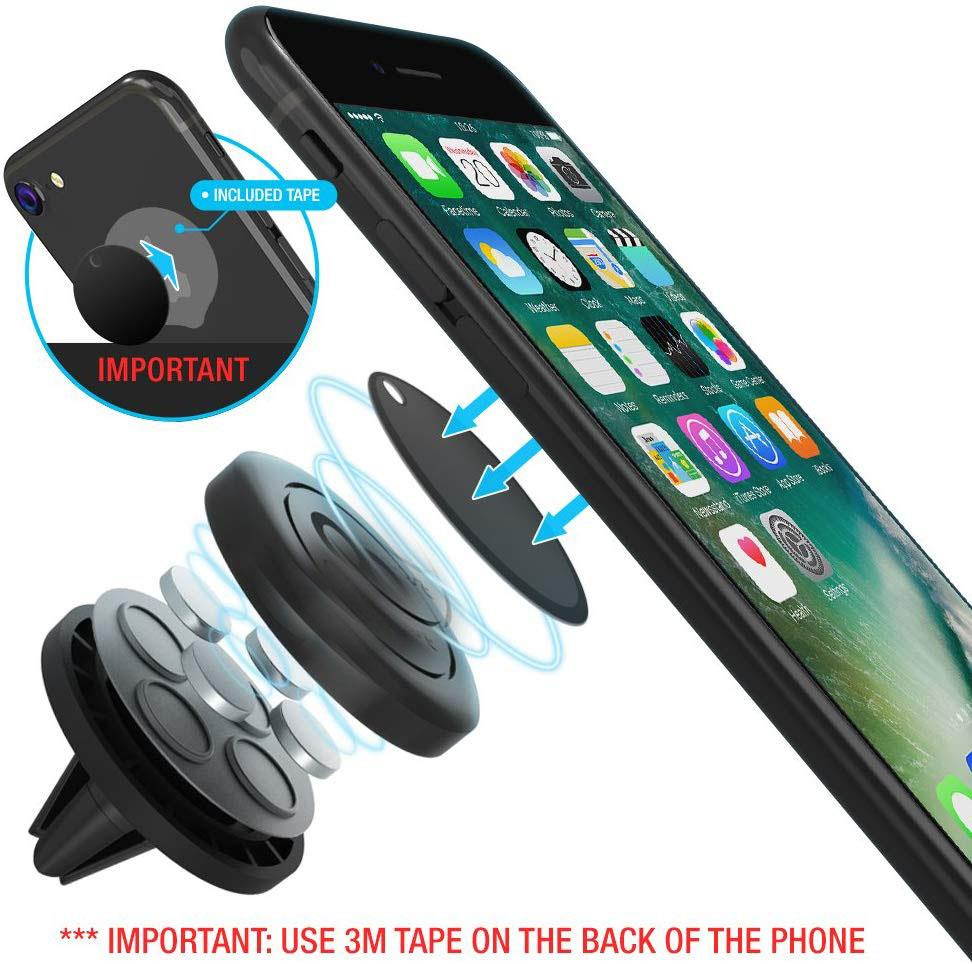 Car Mount 2 Pack Universal Air Vent Magnetic Phone Car Mounts Holder for iPhone 11 Pro Xs Max XR X 8 7 Plus 6S SE Galaxy S10 S10e 5G S9 LGNote 10 and Mini Tablet Compatible Most Case