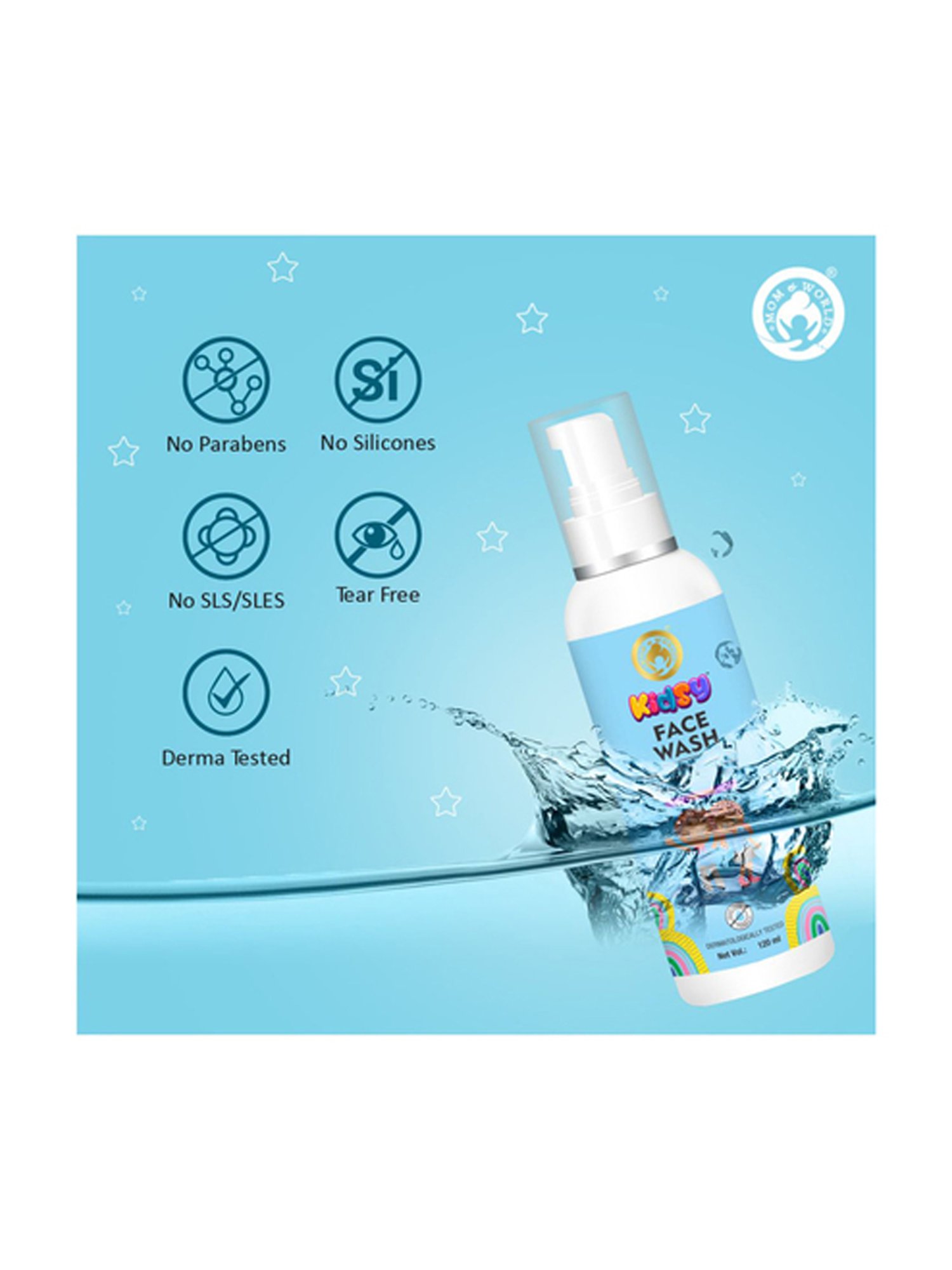 Mom & World Kids Tear Free Face Wash - 120 ml