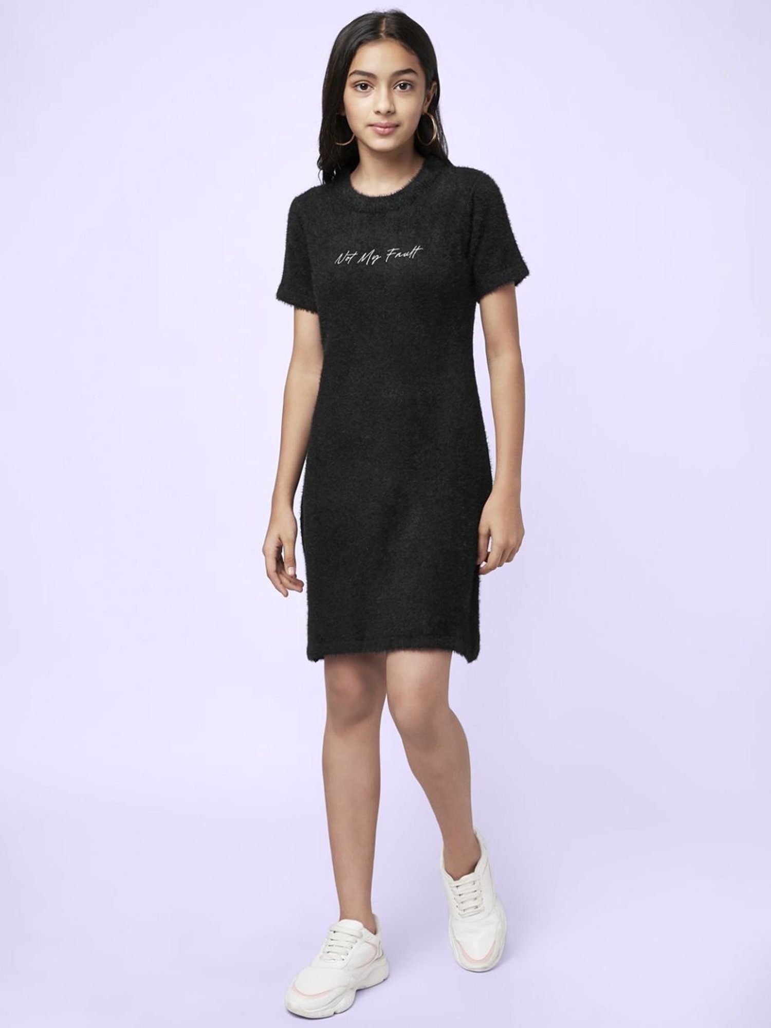 Coolsters by Pantaloons Kids Black Cotton Printed Dress