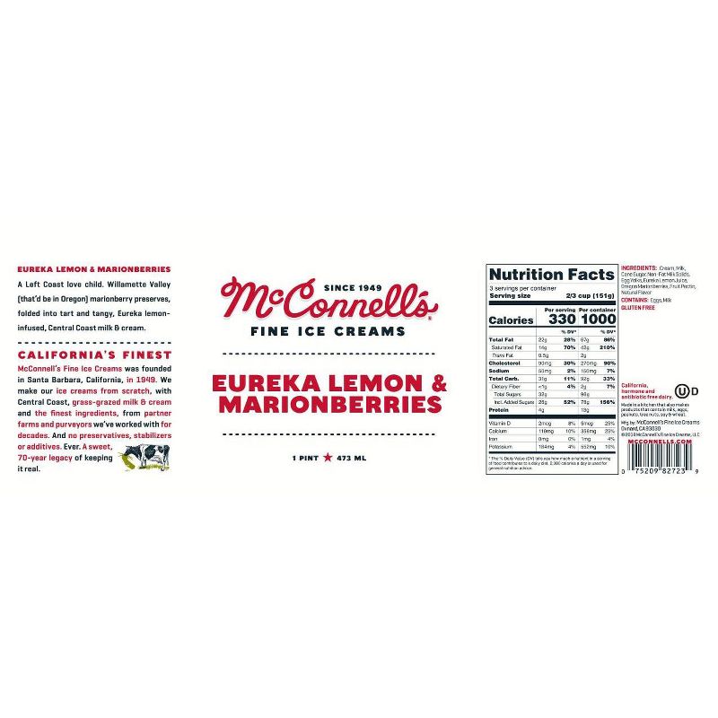 McConnell's Eureka Lemon & Marionberries Ice Cream - 16oz