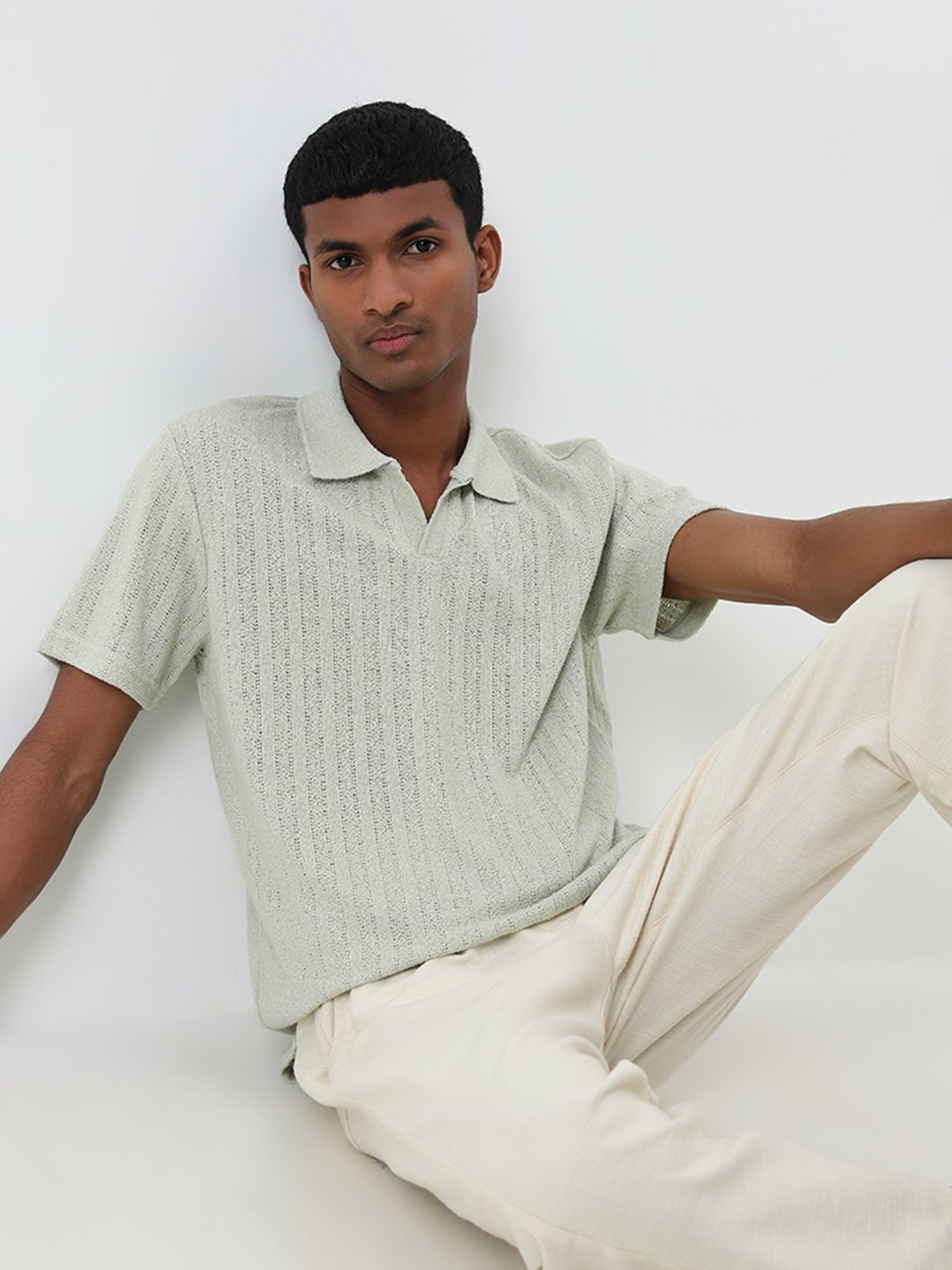 ETA by Westside Mint Self-Striped Relaxed-Fit T-Shirt