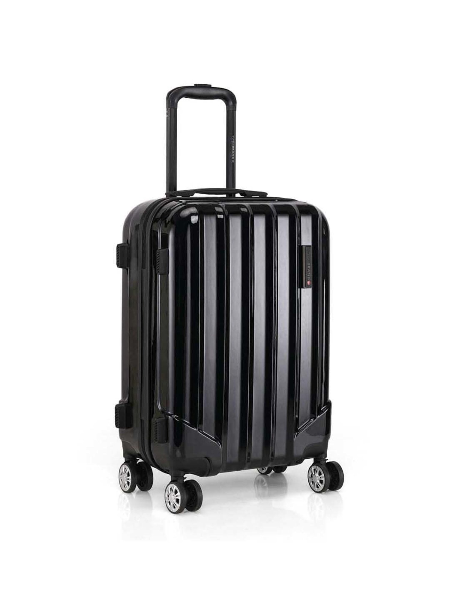 Swiss Brand Baden Black 4 Wheel Small Hard Cabin Trolley - 34 Inch