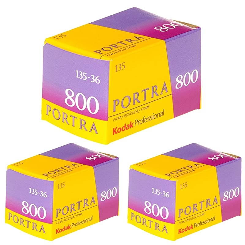 Pack of 3 Kodak 145 1855 Professional Portra 800 Color Negative Film ISO 800 35mm 36 Exposures