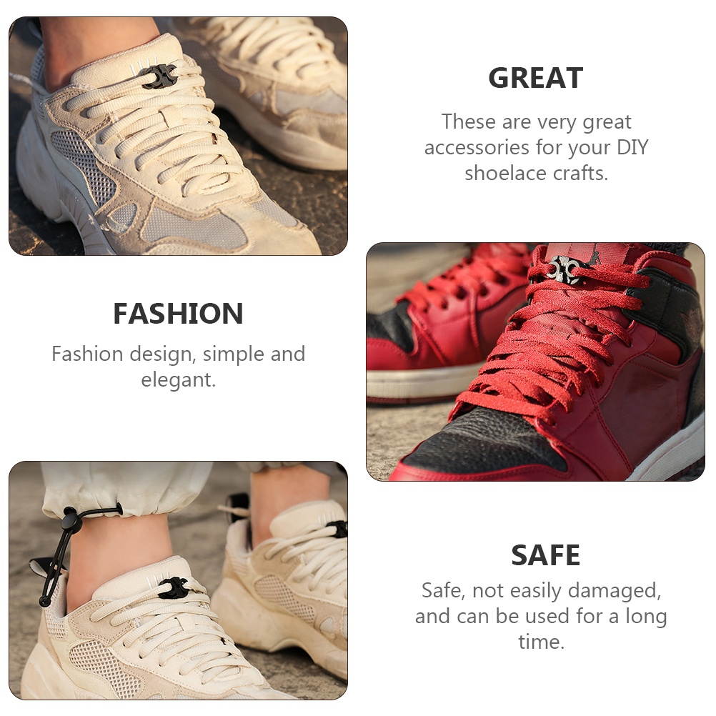 60Pcs Durable Portable Shoes Lace Hooks Parachute Cord Adjustable Buckles for Men