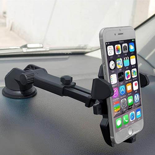 Smartphone Car Windshield Dash Mount with Retractable Arm - Black