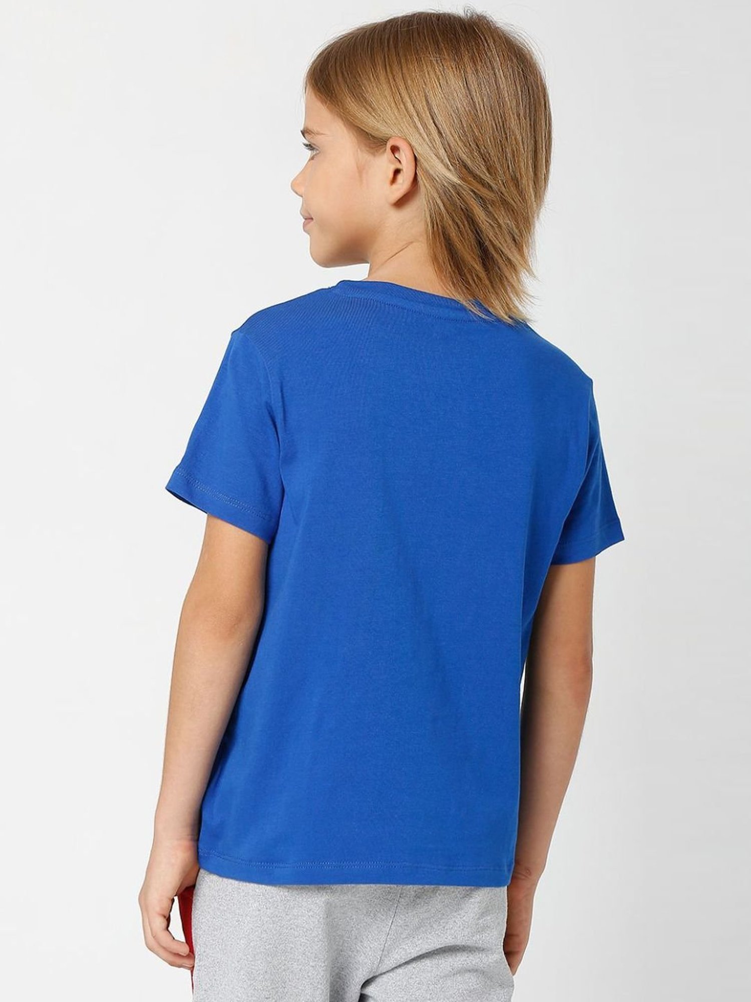 Gas Kids Blue Printed T-Shirt