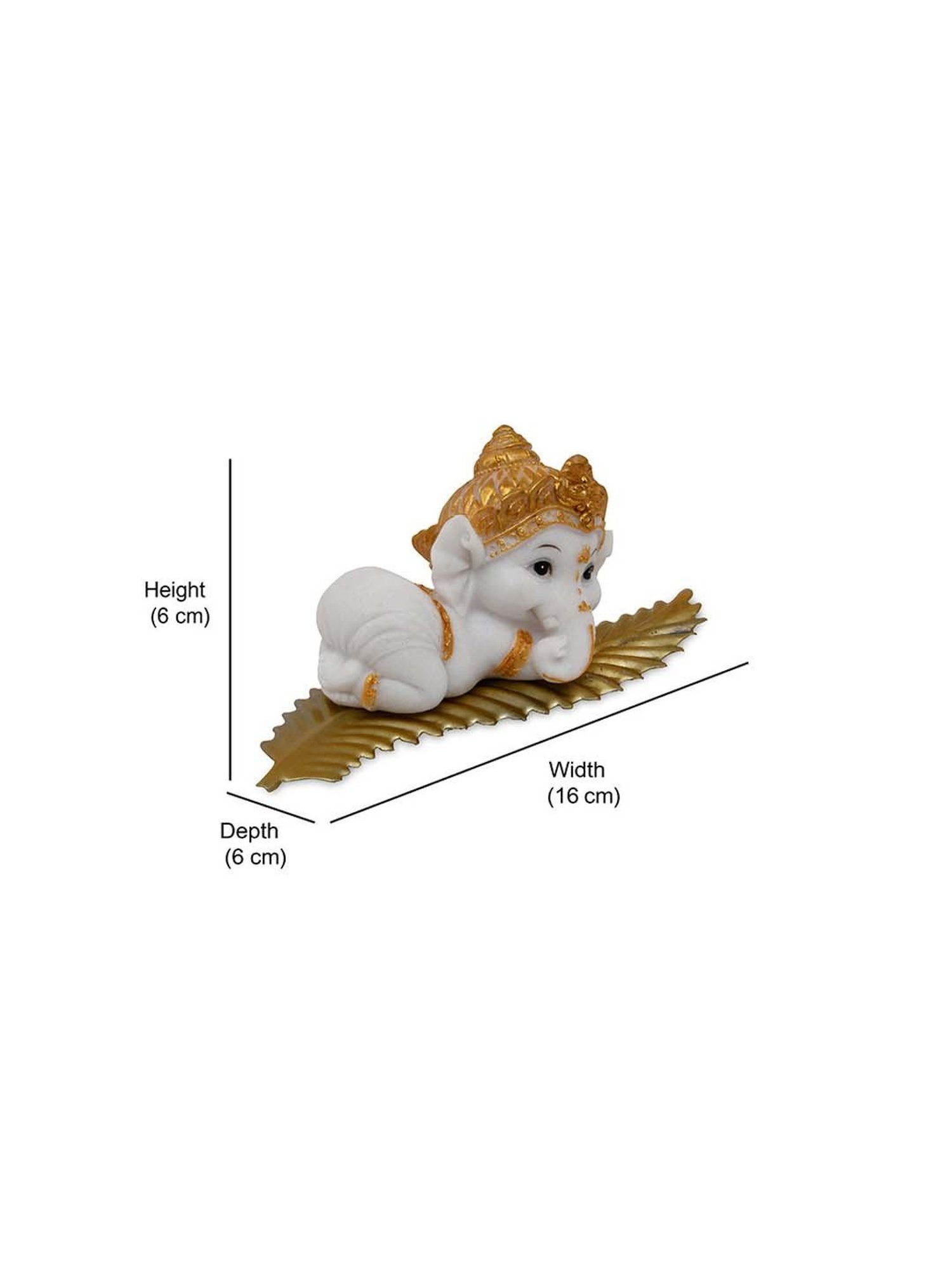 eCraftIndia Golden Handcrafted Engraved Palm Buddha Decorative Showpiece