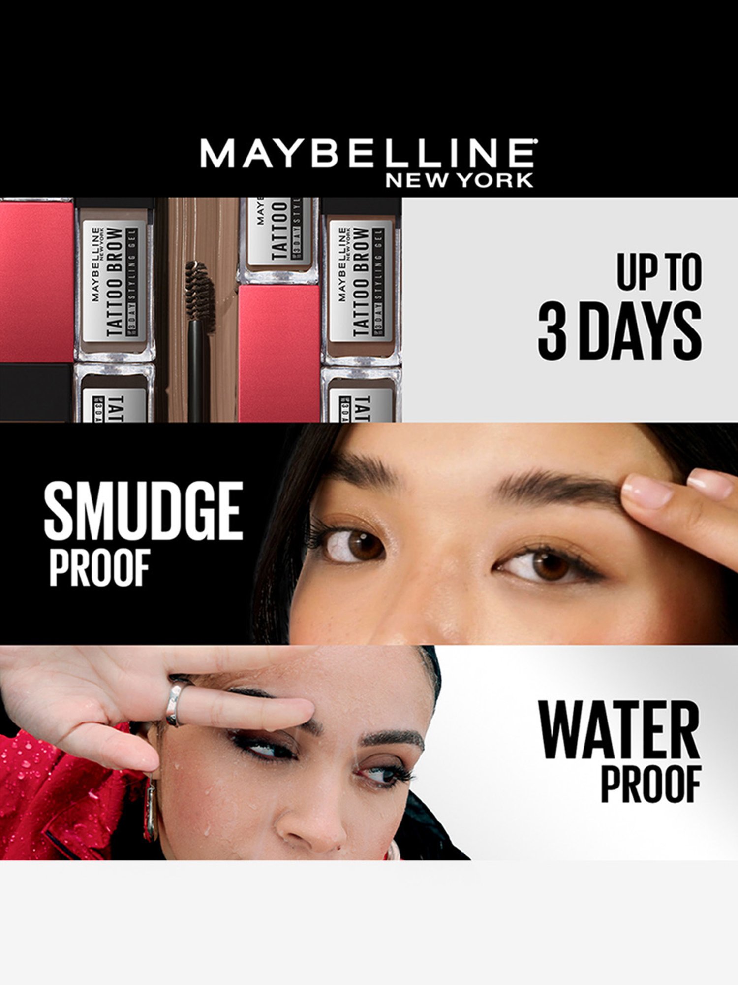 Maybelline New York Tattoo Brow 3 Day Styling Brow Gel - Warm Brown,6ml