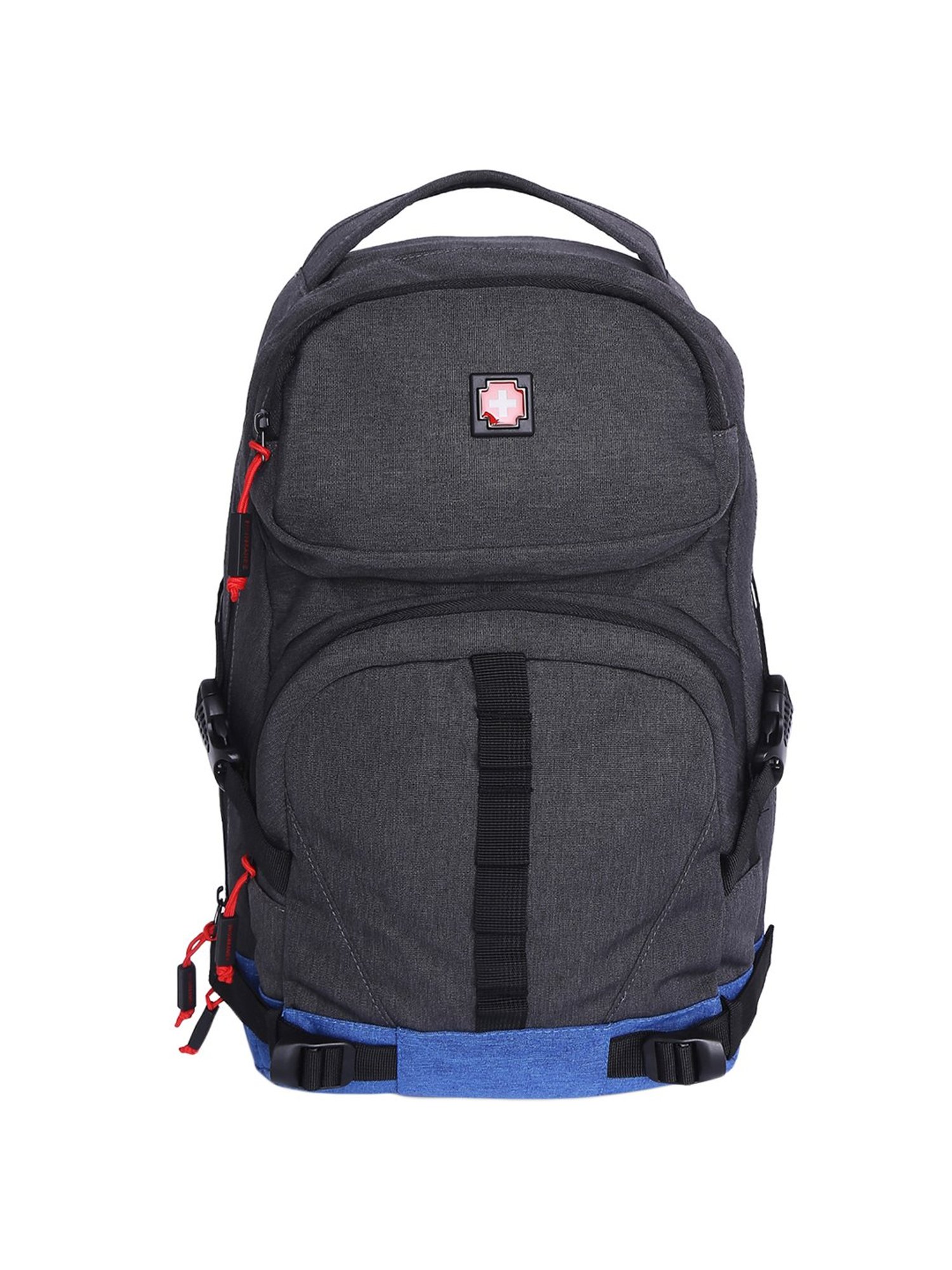 Swiss Brand Maine Daypack 28 Ltr Dark Grey & Blue Medium Laptop Backpack