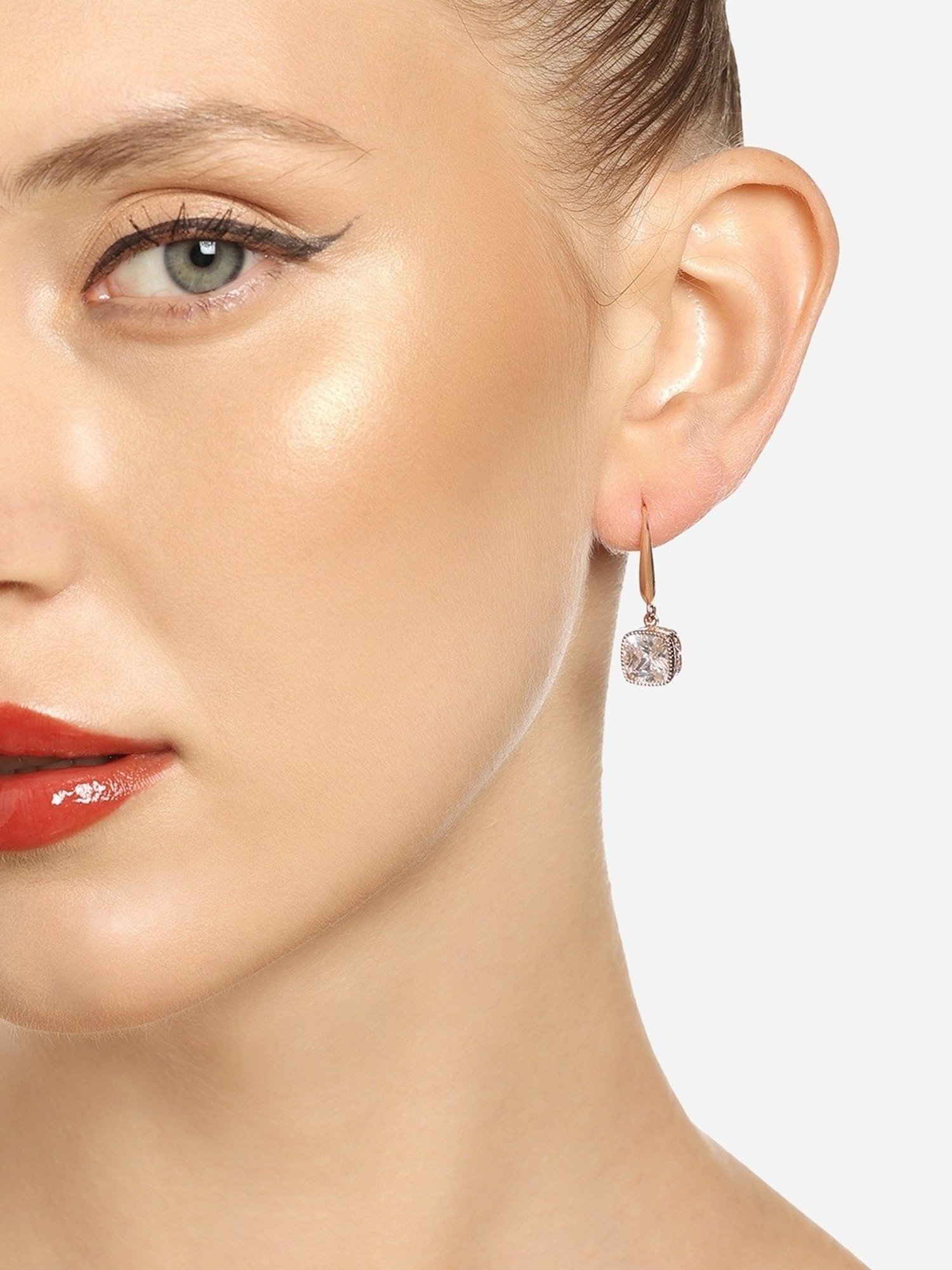 OOMPH Jewellery Yellow Enamel Floral Jhumki