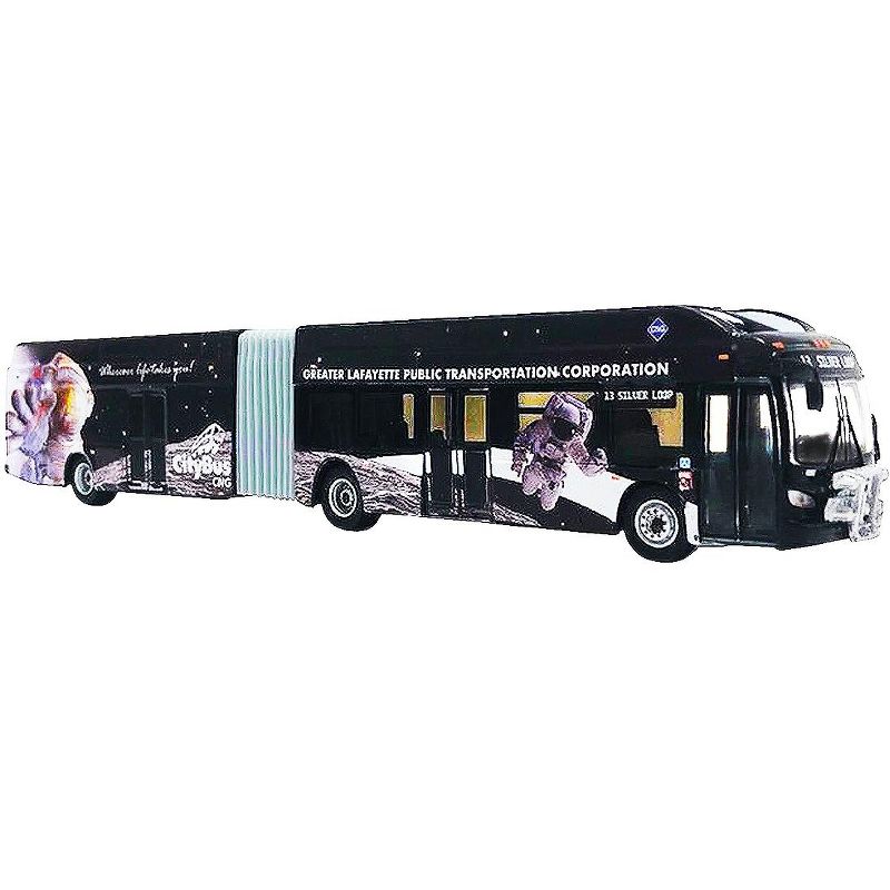 New Flyer Xcelsior XN60 Articulated Bus CityBus "Silver Loop" (Lafayette, Indiana) Black 1/87 (HO) Diecast Model by Iconic Replicas