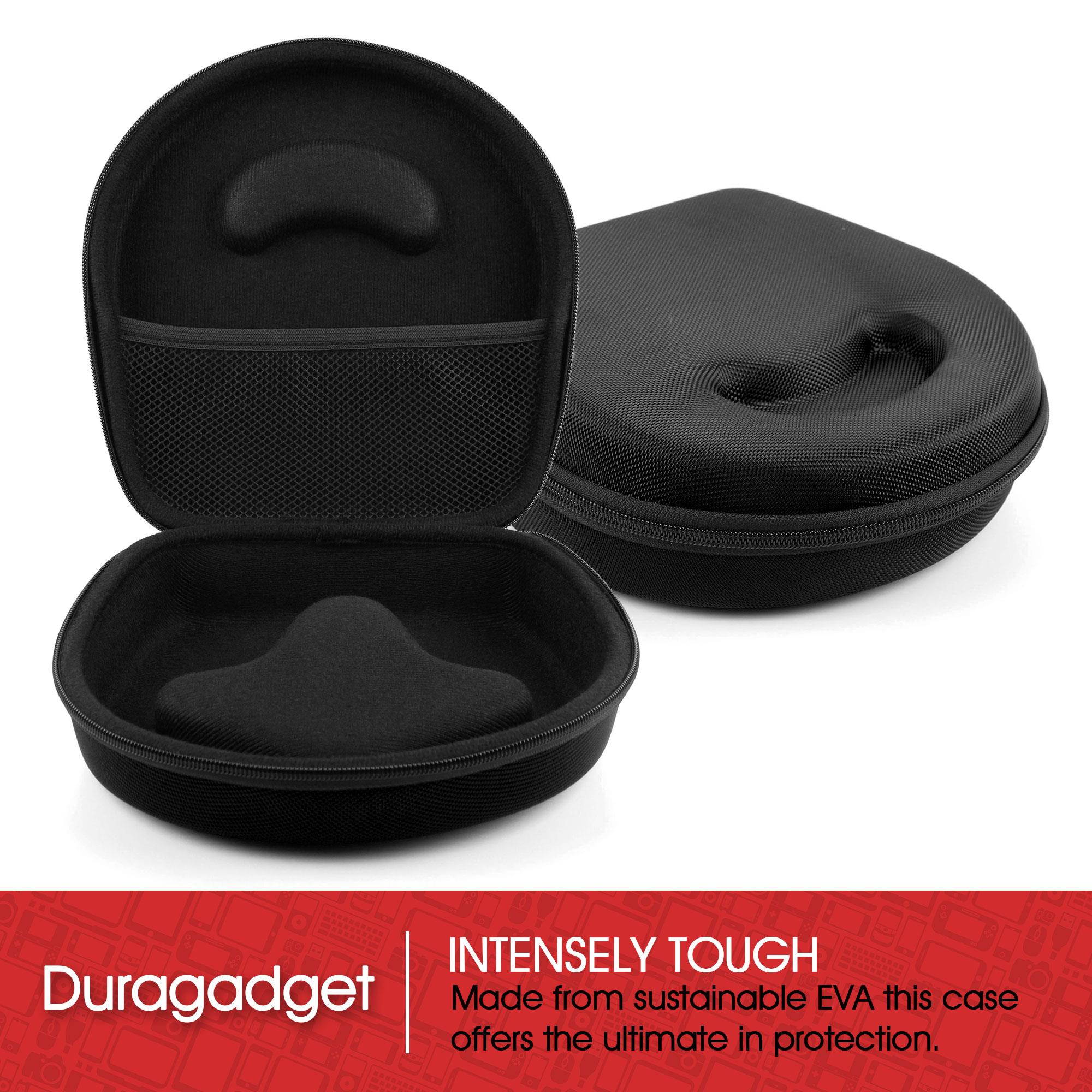 DURAGADGET Hard EVA Storage Case For Headphones / Earbuds, With Compartment (Black) For Grado: SR325is, SR225i, SR125i, SR80i, SR60i, PS1000, PS500, RS1i, RS2i, GS1000i