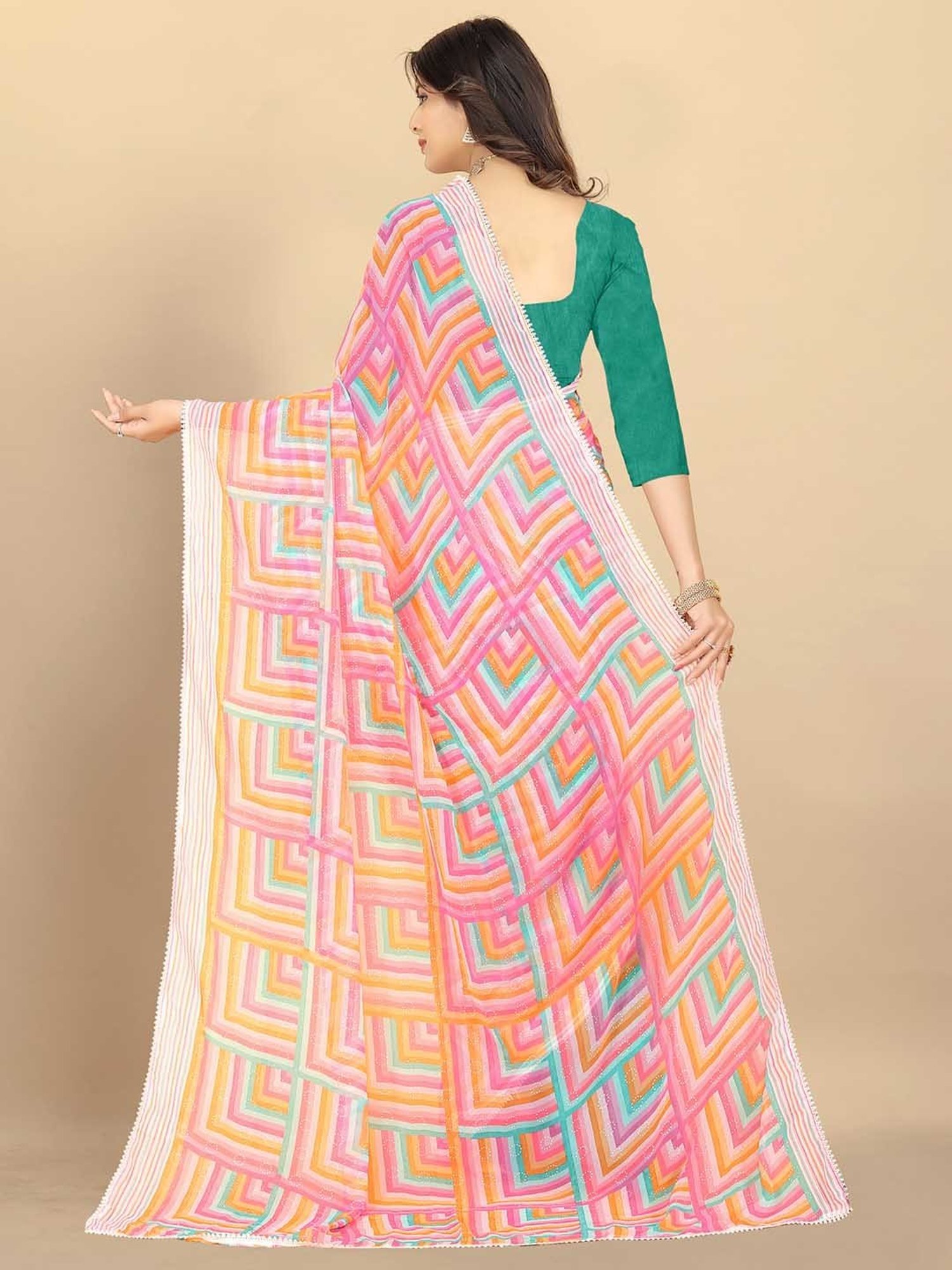 Rangita Pink Printed Saree With Blouse