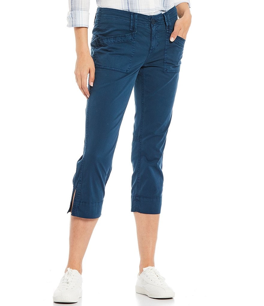 Aventura Arden Cropped Side Slit Twill Pants