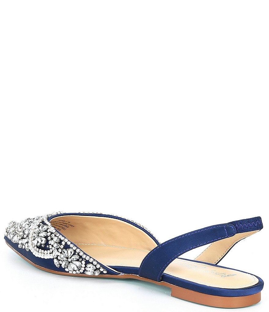 Blue by Betsey Johnson Molly Rhinestone Slingback Dress Flats