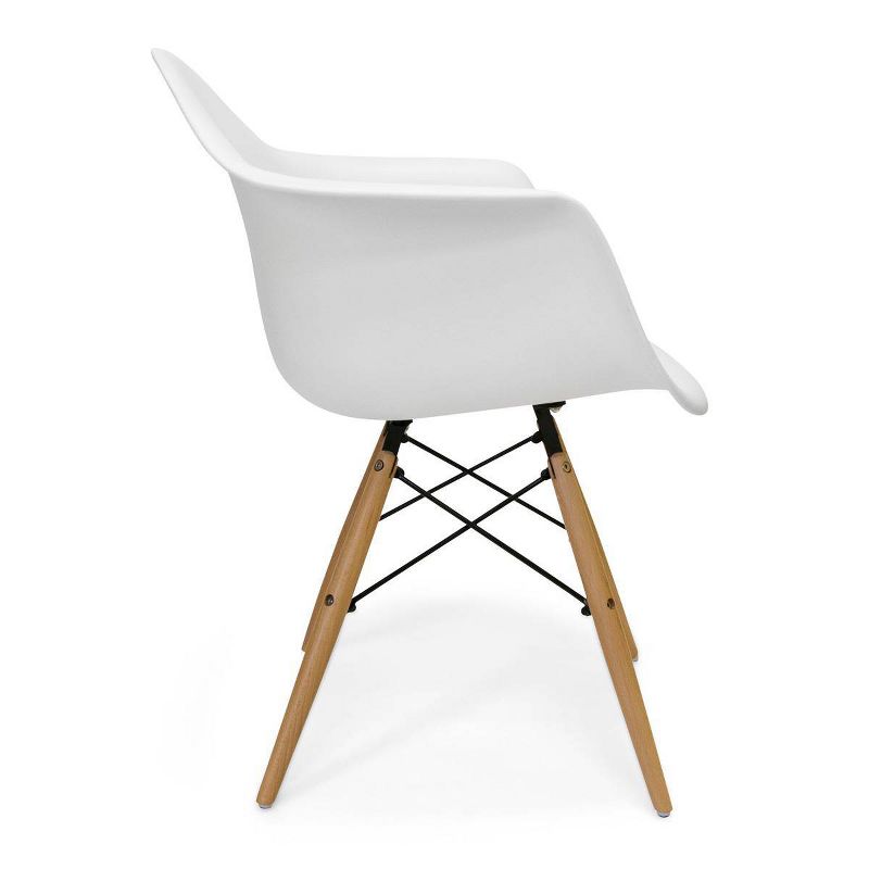 Set of 2 Aeon Dijon Armchair - White with Wood Legs