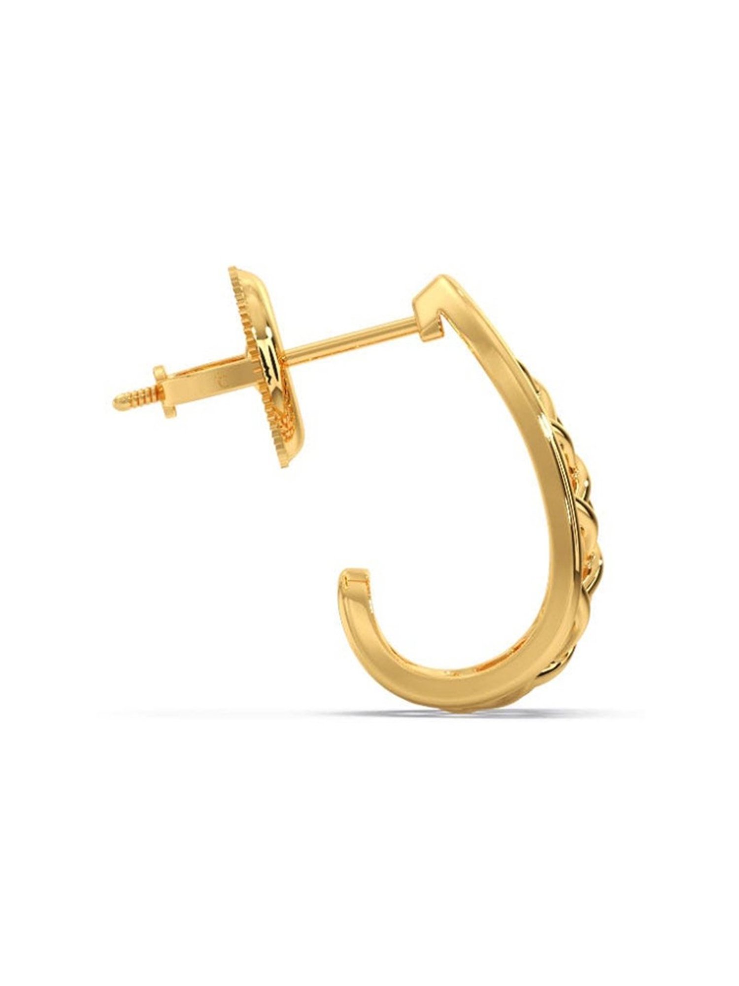 Candere by Kalyan Jewellers Peacock Collection 18k Yellow Gold Hoop Earrings for Women