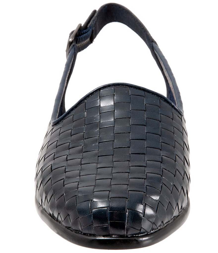 Trotters Lena Woven Leather Slingback Flats