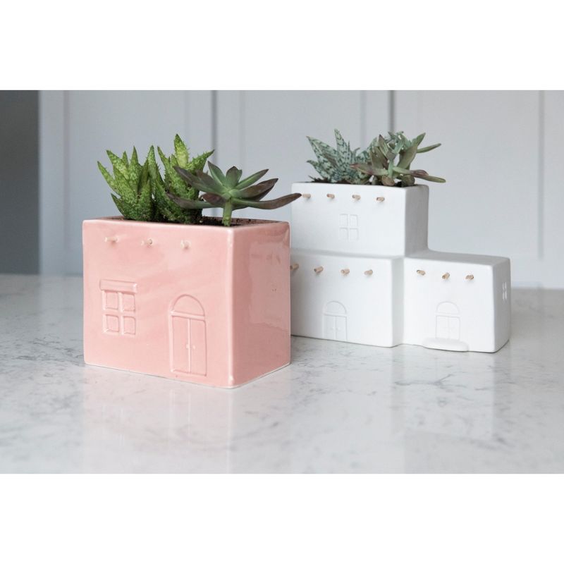 Adobe Layered Planter  - Off-White - Shiraleah