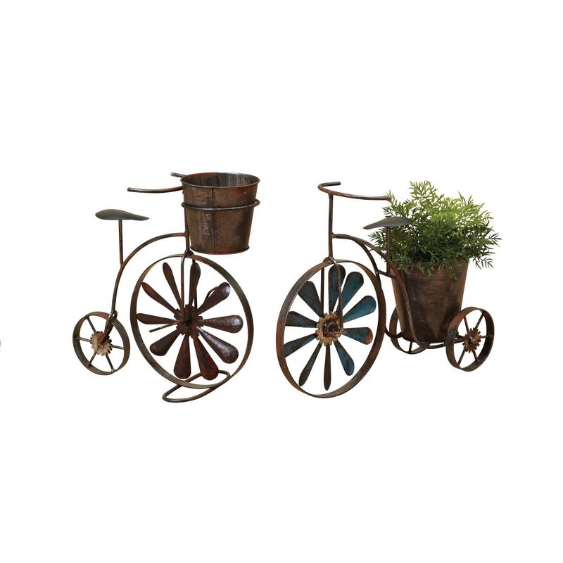 2pc Antique Style Tricycle Plant Holders - Gerson International