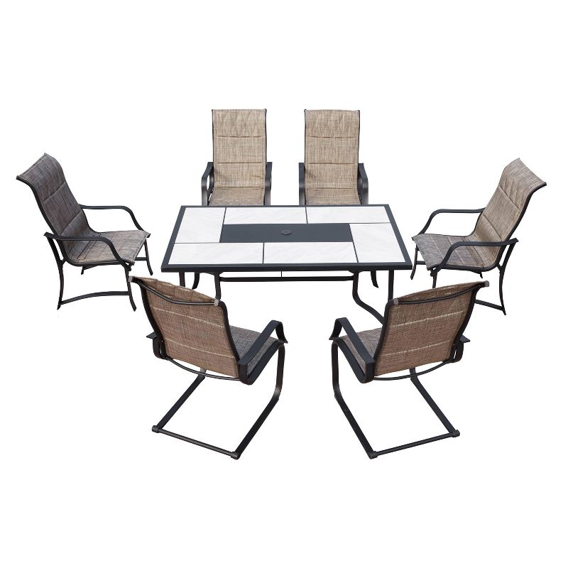6pc Steel Patio Dining Sets Gray - Lokatse