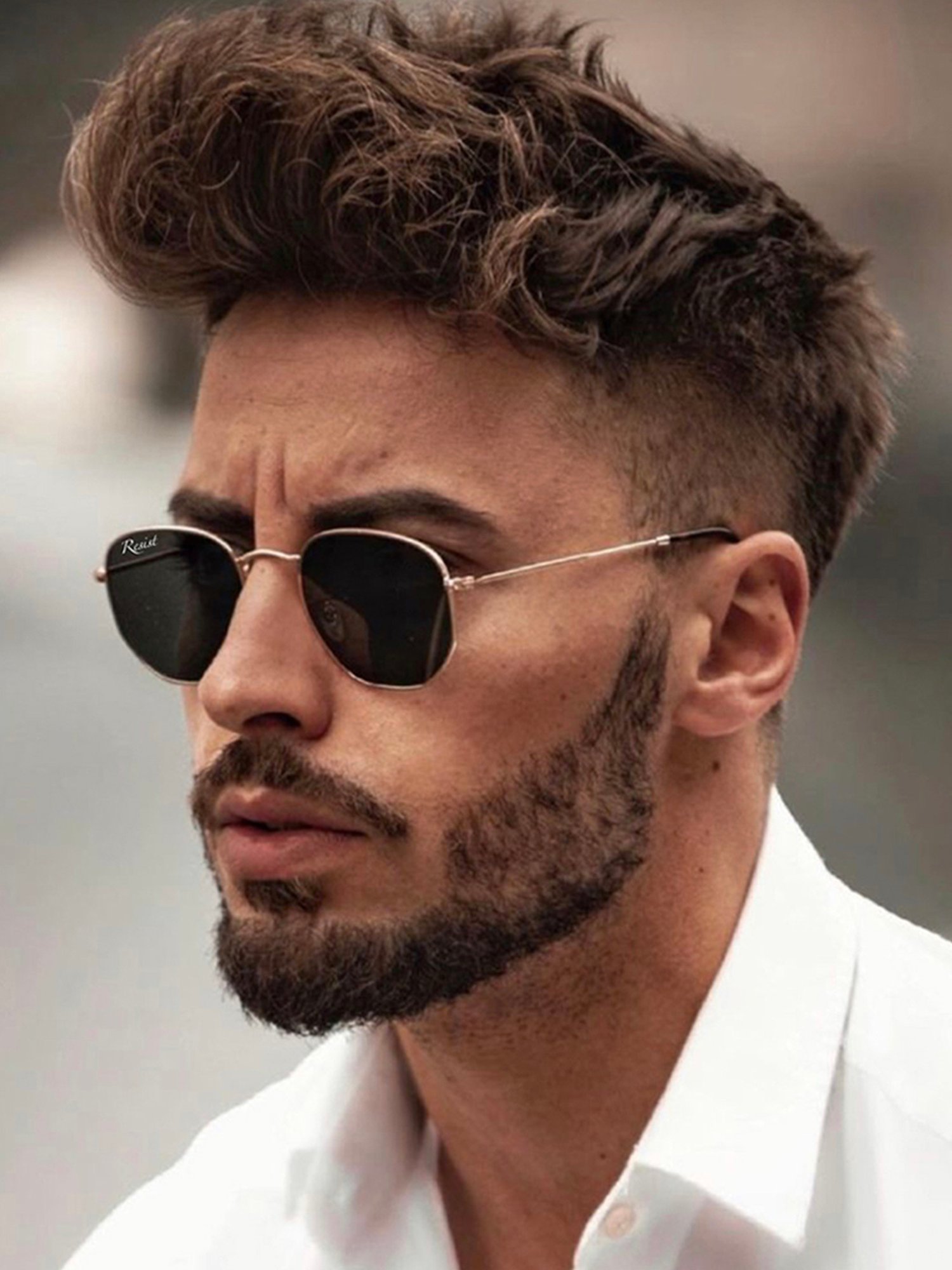 Resist Eyewear Black Hexagon UV Protection Unisex Sunglasses