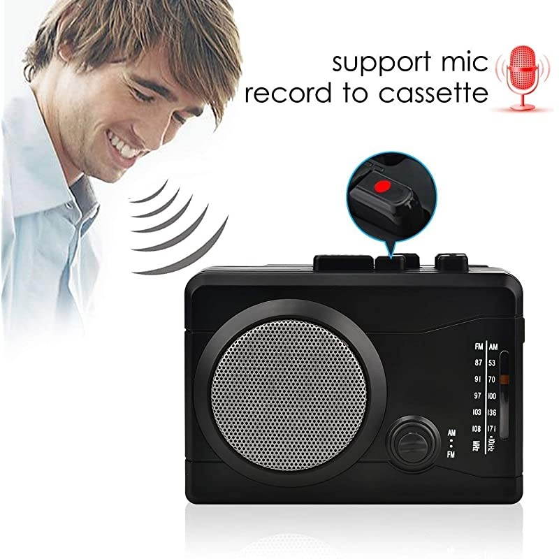 USB Cassette Player Personal Audio Recorder with Speaker, Radio Recording Cassette Tape to Digital MP3 Converter