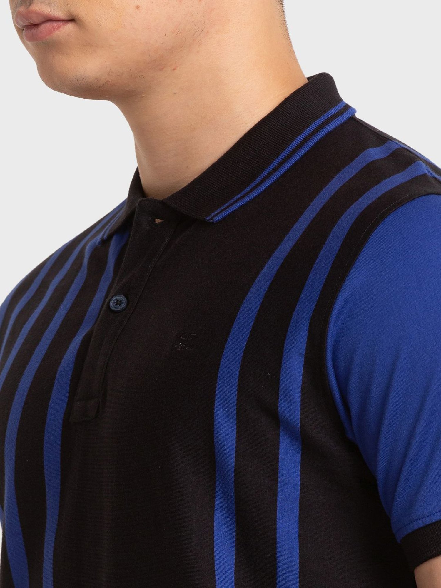 ColorPlus Multi Cotton Tailored Fit Striped Polo T-Shirt