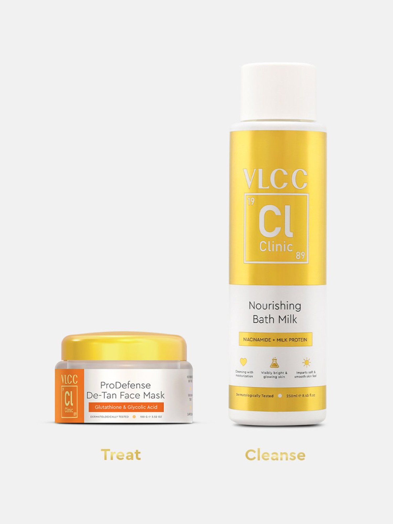 VLCC Clinic Nourishing Bath Milk & De-tan Face Mask Combo