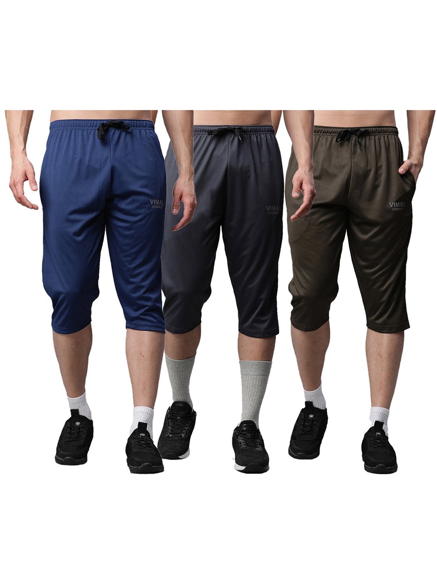 Vimal Jonney Multicolor Slim Fit Capris  - Pack of 3