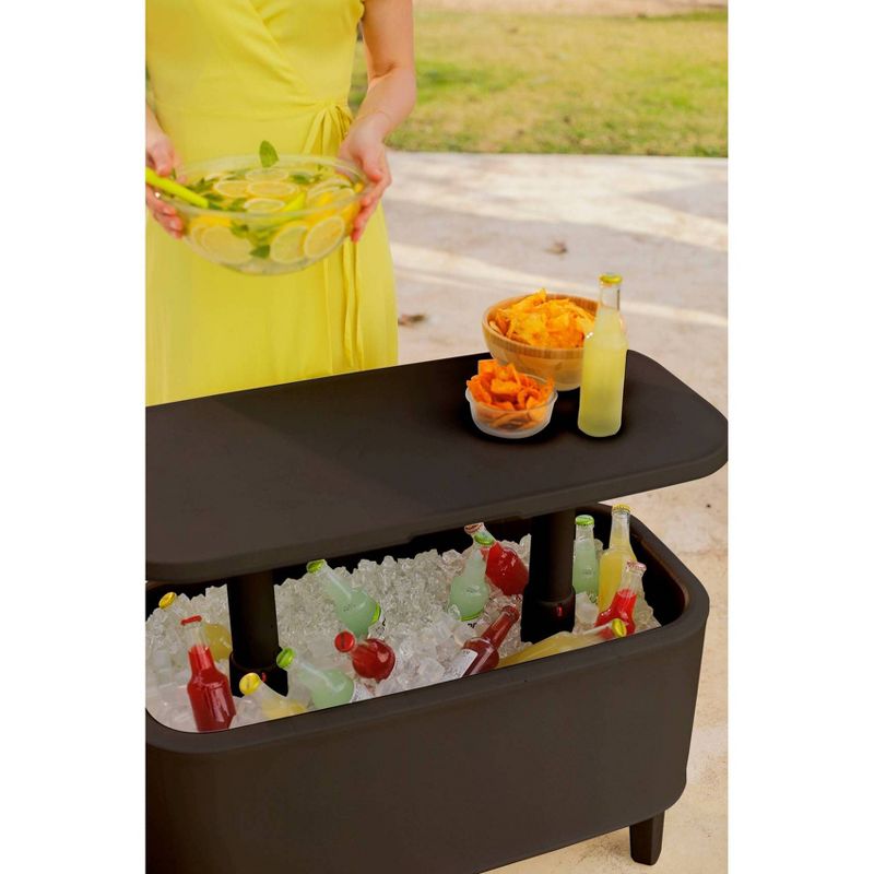 Breeze Bar Patio Beverage Cooler Bar Table - Brown - Keter