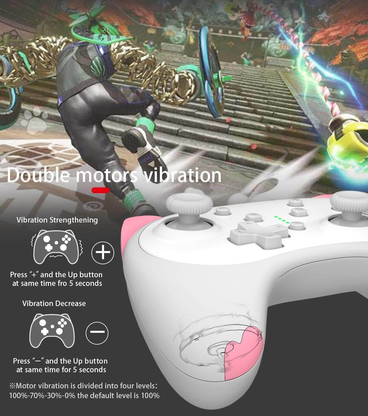 Wireless Pro Controller for Nintendo Switch/Switch Lite Console,Rechargeable Remote Gamepad Support Adjustable Turbo,Screenshot and Gyro Axis - Black