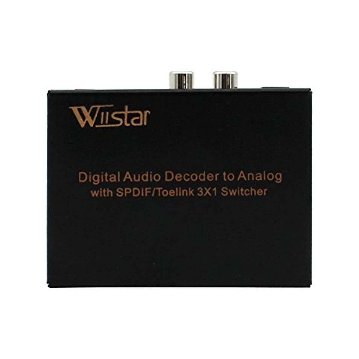 Wiistar Toslink Switch 3x1 Digital Optical Audio Switch 3x1 with Analog RCA and 3.5mm Support 5.1CH 5.1CH/ LPCM2.0/ DTS