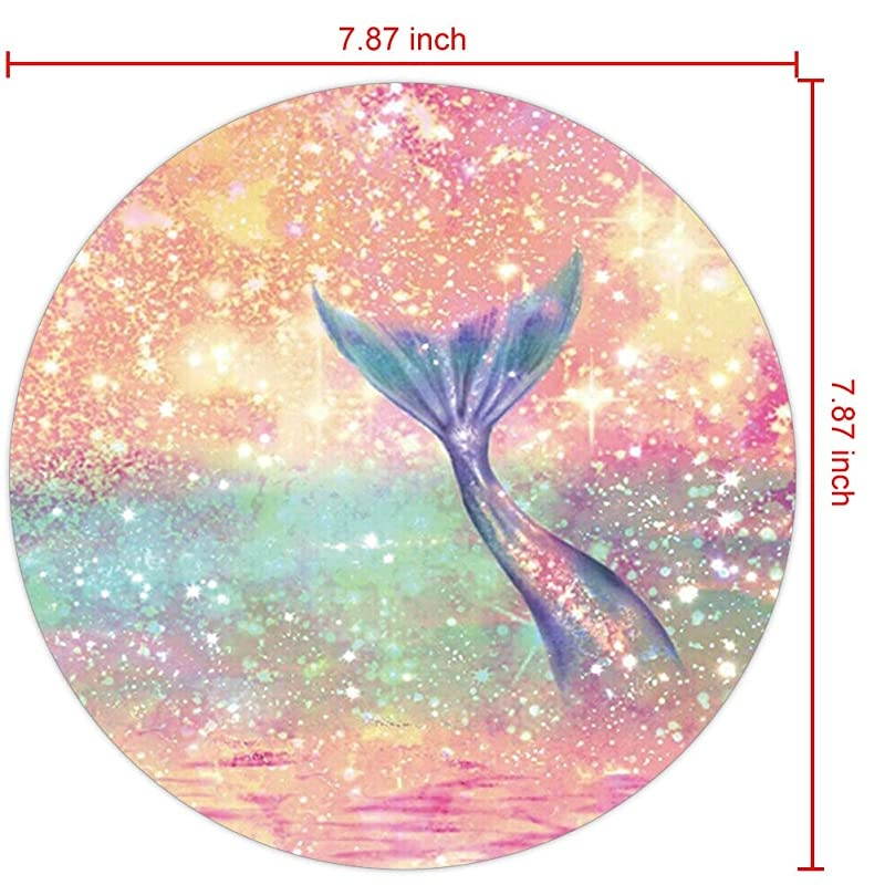 Mouse Pad Mousepad NonSlip Rubber Gaming Mouse Pad Round Mouse Pads for Computers Laptop Mermaid