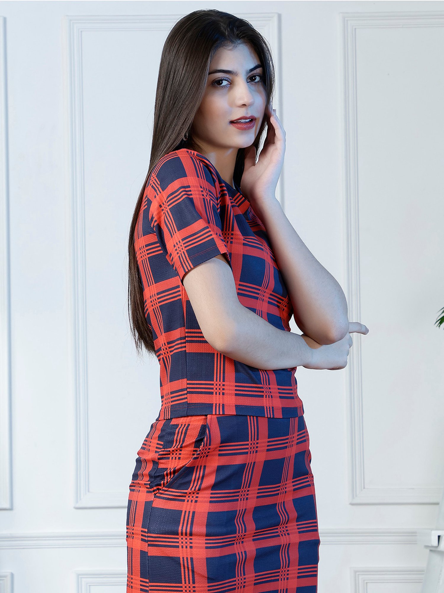 NEUDIS Red & Navy Checks Co-Ord Set